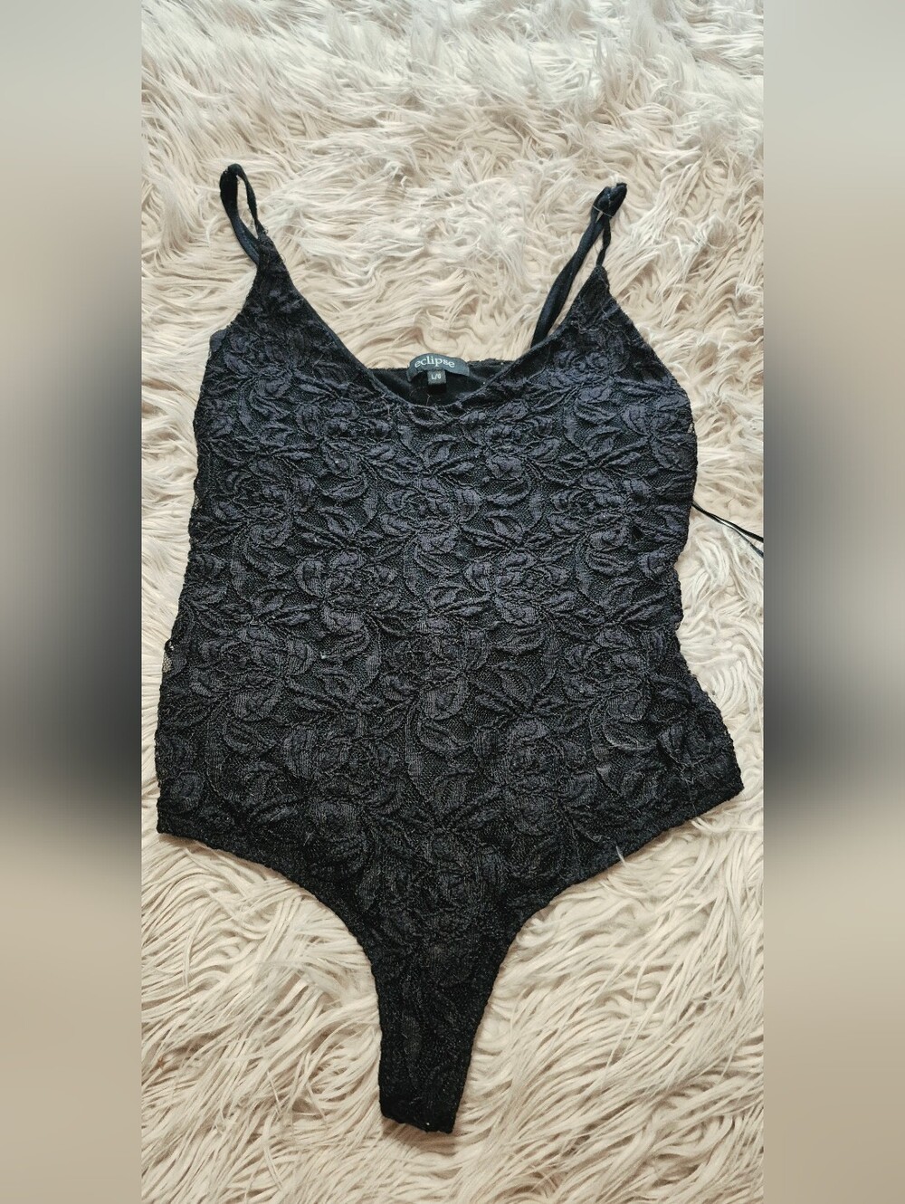 Eclipse Black Floral Lace Bodysuit